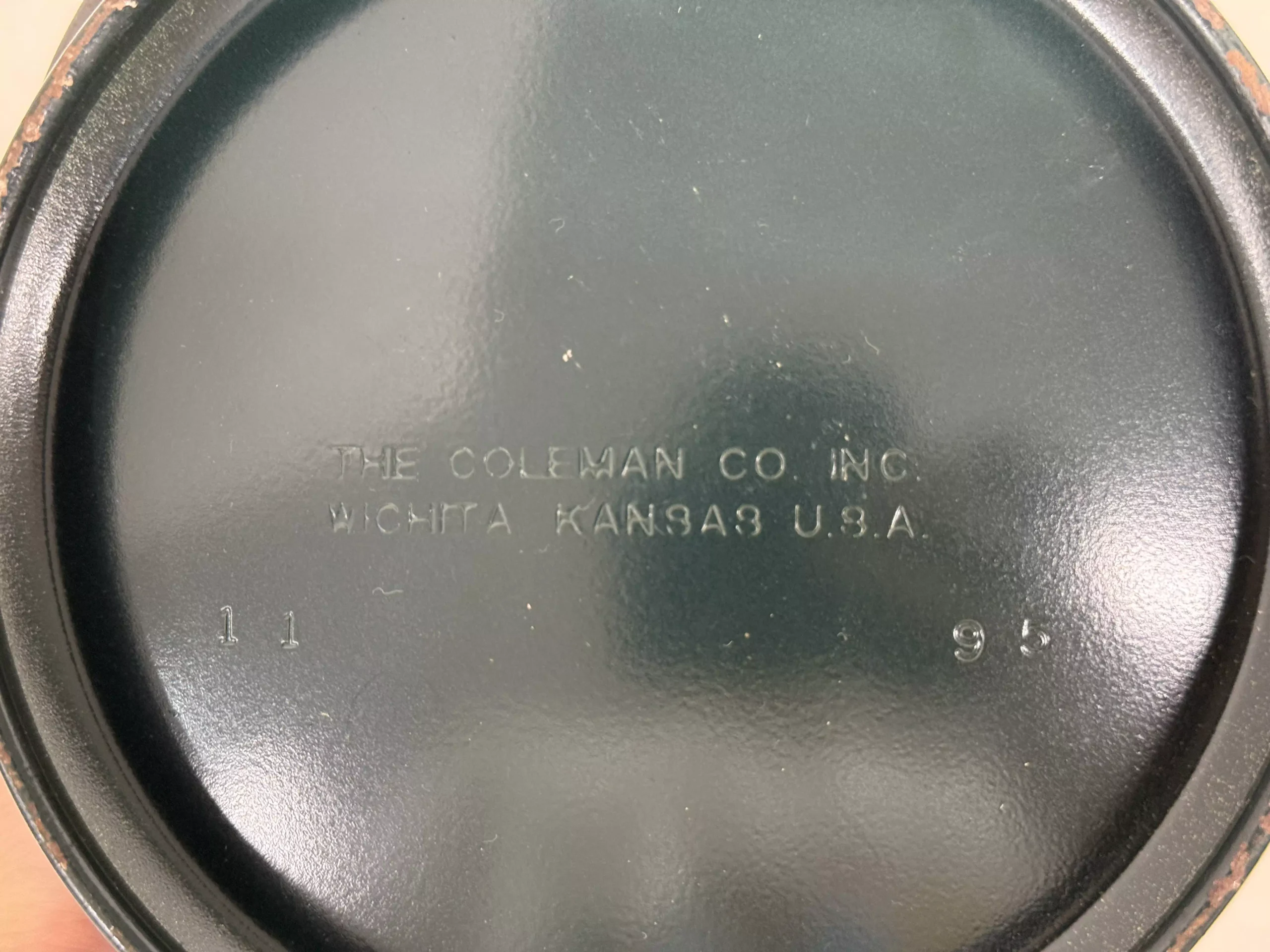 Colemanのワンマントルランタン 286A ADJUSTABL（95年製）のグリーンカラー　カスタムタイプ　製造年月の印字