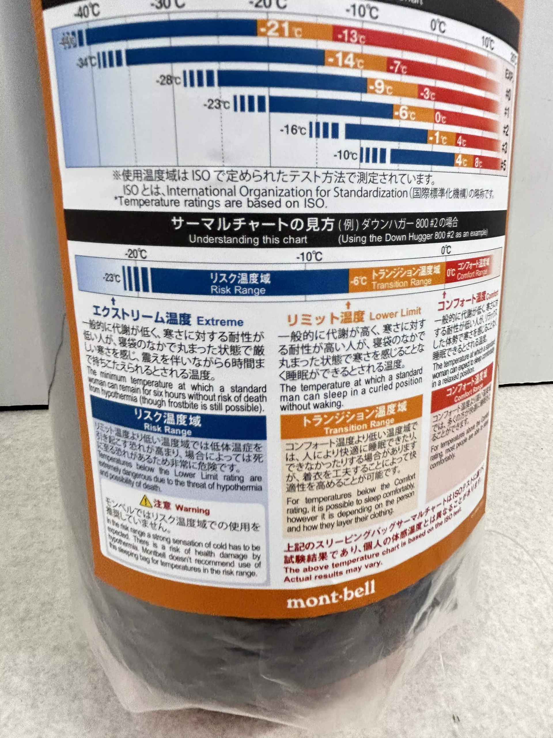 mont-bell　ダウンハガー800 #3 fp説明