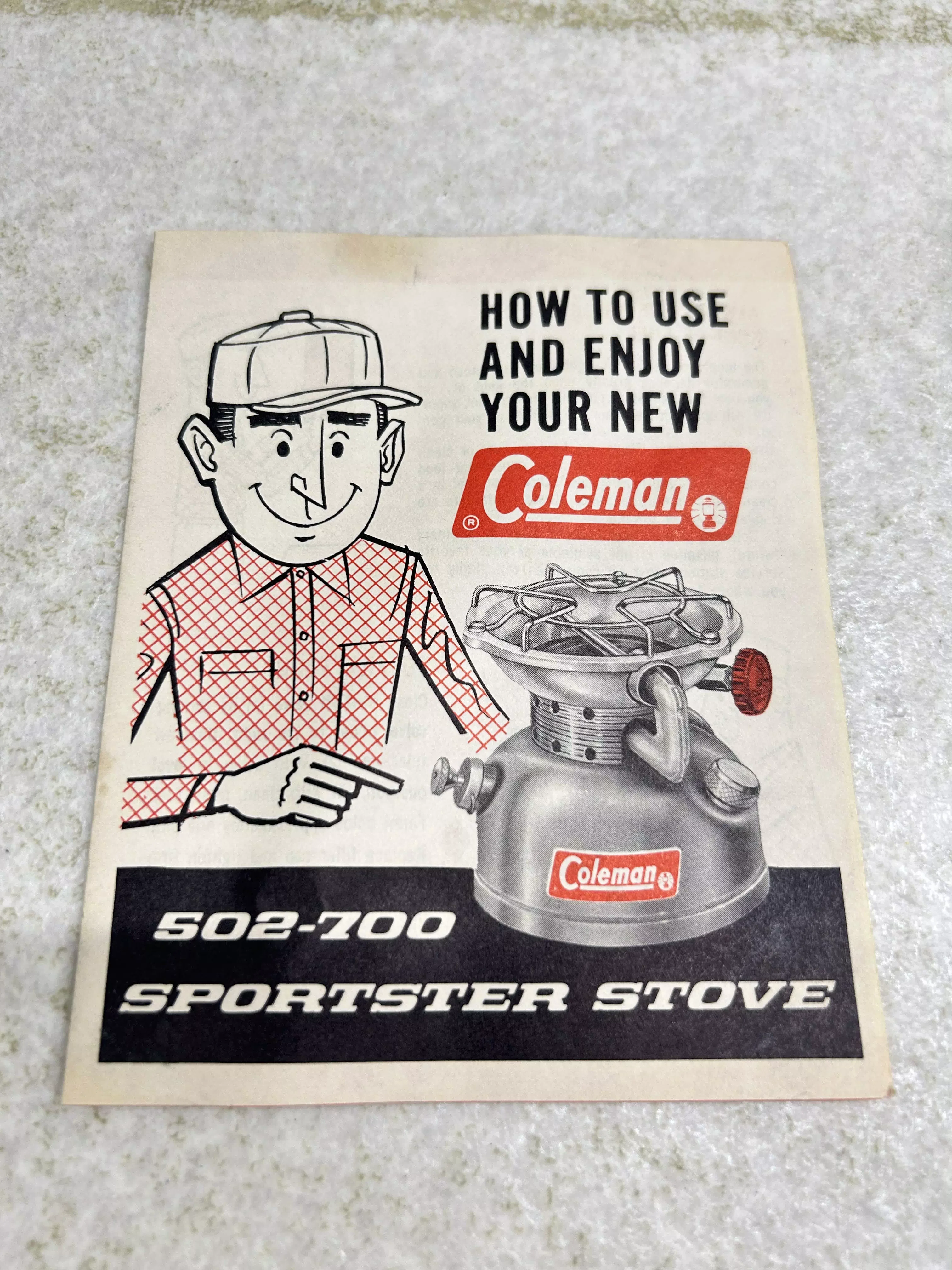 Coleman 502-700 Sportster Stove　1976年9月製 説明書①